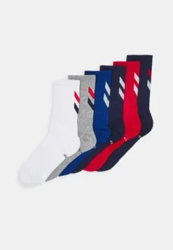 Hummel Chevron Socks 6 Pack Unisex- Sportsokken - White/Blue/Red/Grey