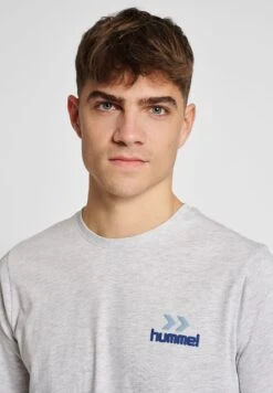 Hummel Rowan - T-Shirt Print - Grey Melange Blue Nights -Hummel 60361666a5604b96ae0abbd22d5d9c49