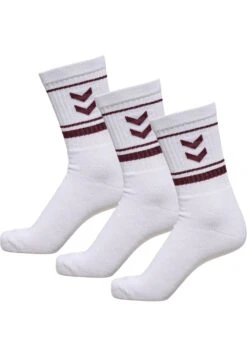 Hummel Stripe Crew 3-Pack - Sokken - Burgundy
