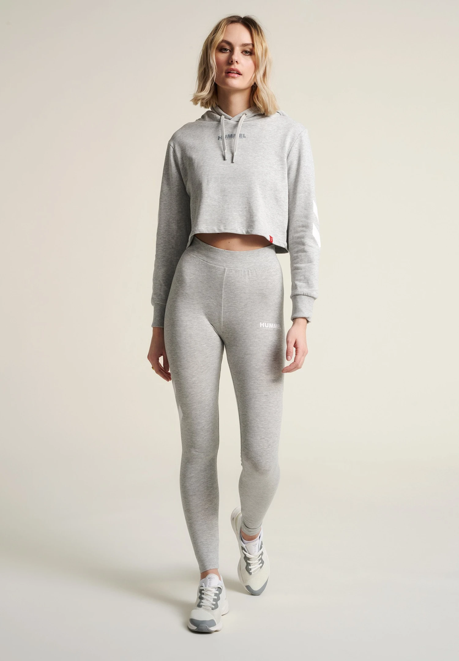 Hummel Hmllegacy High Waist- Legging - Grey Melange 4 Hummel Hmllegacy High Waist- Legging - Grey Melange - Afbeelding 2