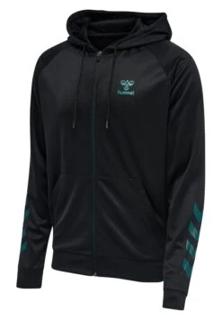 Hummel Action Zip Hoodie - Trainingsvest - Black Deep Lagoon -Hummel 821c93598db7446e8b2fa3a83f24ec02