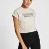Hummel Lgc June Cropped- T-Shirt Print - Tofu Melange -Hummel ad362f1af8254be6b815ec3143c41b95