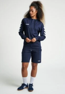 Hummel Sweater Met Rits - Marine -Hummel ad90b3bf16fd437883a39b20d39dd439