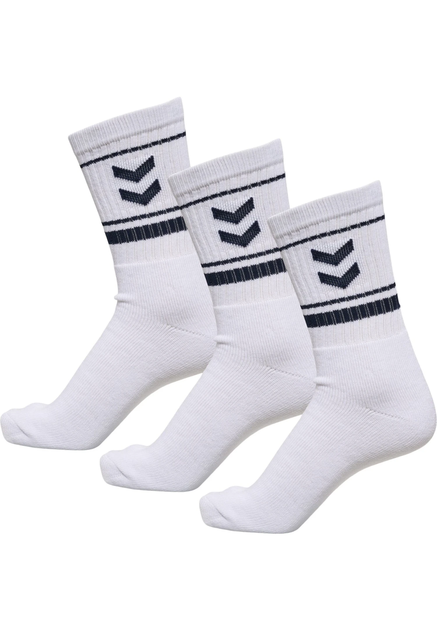 Hummel Stripe Crew 3-Pack - Sokken - Marine 3 Hummel Stripe Crew 3-Pack - Sokken - Marine