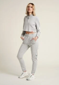 Hummel Hmllegacy Cropped- Hoodie - Grey Melange -Hummel c03b6c58878b4ef0837b44a8043519b6