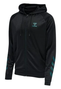 Hummel Action Zip Hoodie - Trainingsvest - Black Deep Lagoon -Hummel c56c7ef520fc4dc2b30d616799a8db0e