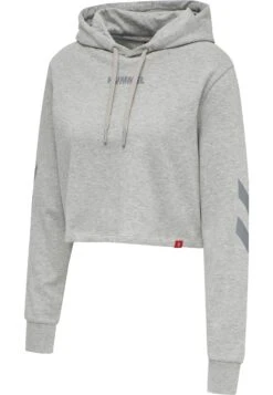 Hummel Hmllegacy Cropped- Hoodie - Grey Melange -Hummel db23a25a189a44e3b4a03470499e7680