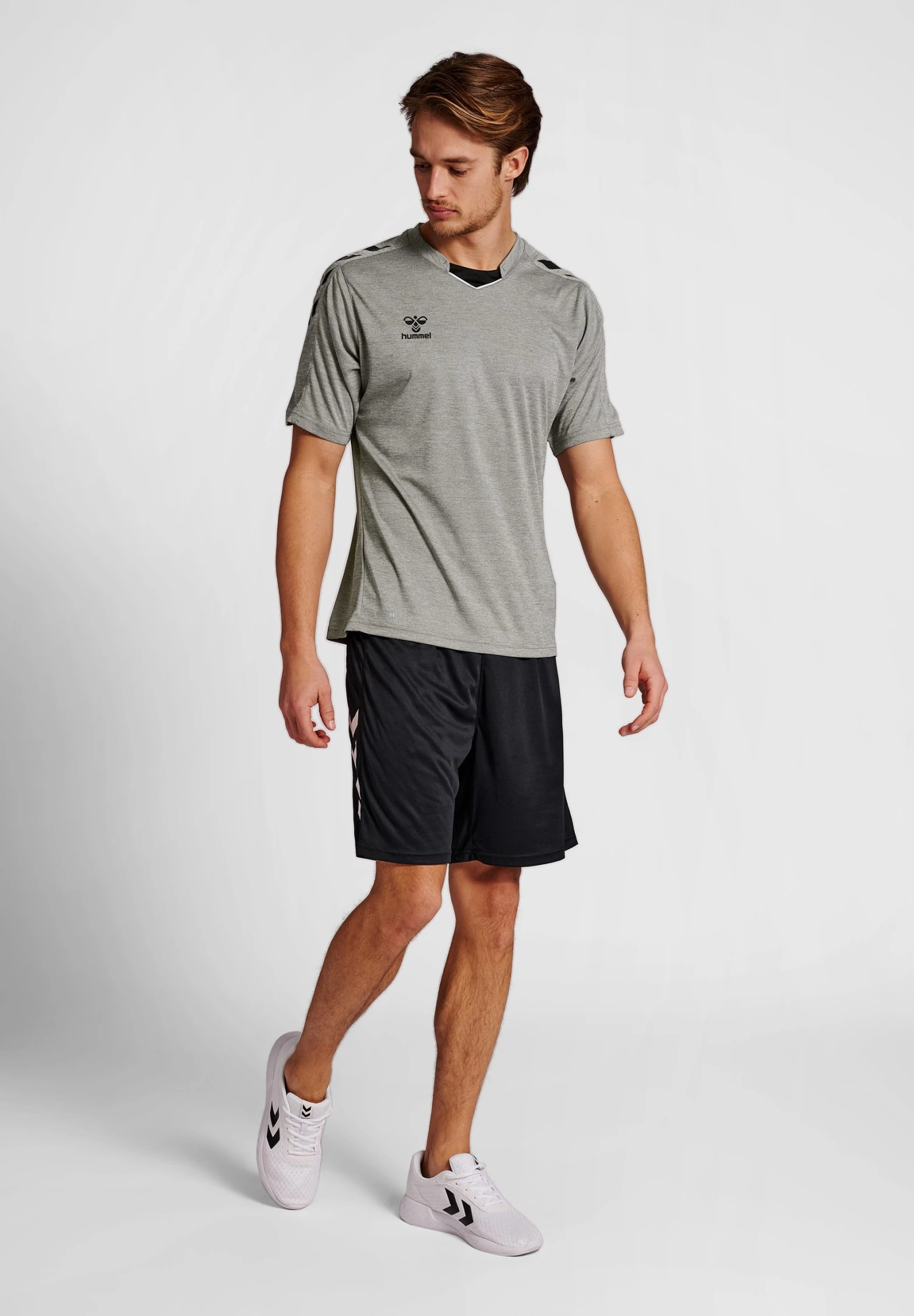 Hummel Hmlcore Xk Poly S/S - T-Shirt Print - Grey Melange 4 Hummel Hmlcore Xk Poly S/S - T-Shirt Print - Grey Melange - Afbeelding 2